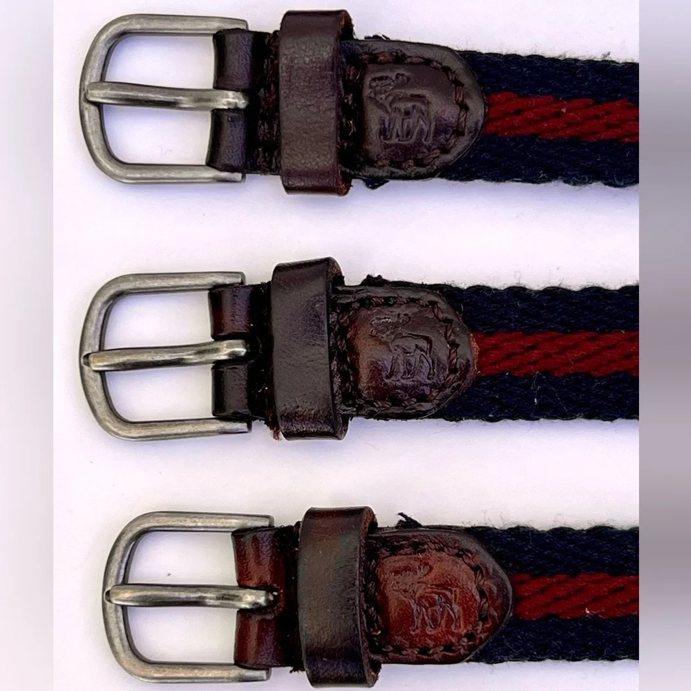 Abercrombie & Fitch Bracelet Burgundy / Blue Fabric/Leather Metal Buckle